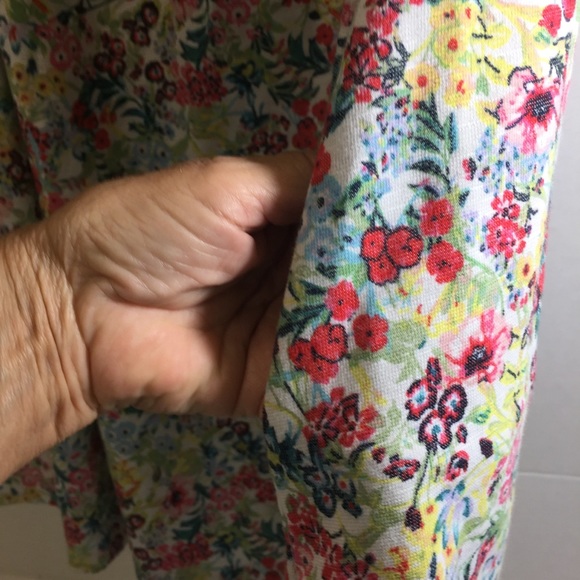 H & M Off Shoulder Ditsy Floral Cottage Core Ruffle Dress Cotton Blend S… - Picture 6 of 11